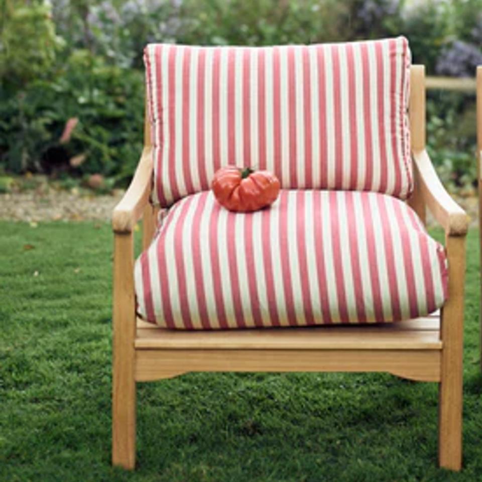 Rowen & Wren Emerson Garden Armchair, Fine Red Awning Stripe