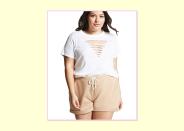 <p>$15, <a rel="nofollow noopener" href="http://www.forever21.com/Product/Product.aspx?BR=plus&Category=plus_size-bottom-shorts&ProductID=2000225575&VariantID=" target="_blank" data-ylk="slk:Forever 21;elm:context_link;itc:0;sec:content-canvas" class="link ">Forever 21</a> </p>