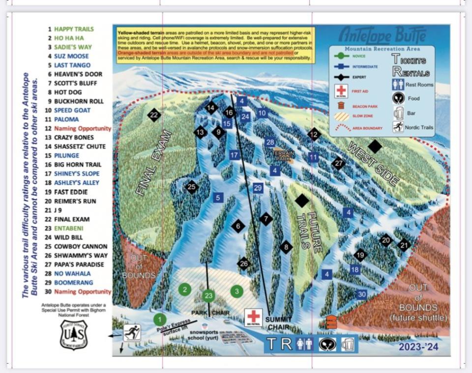 Antelope Butte trail map