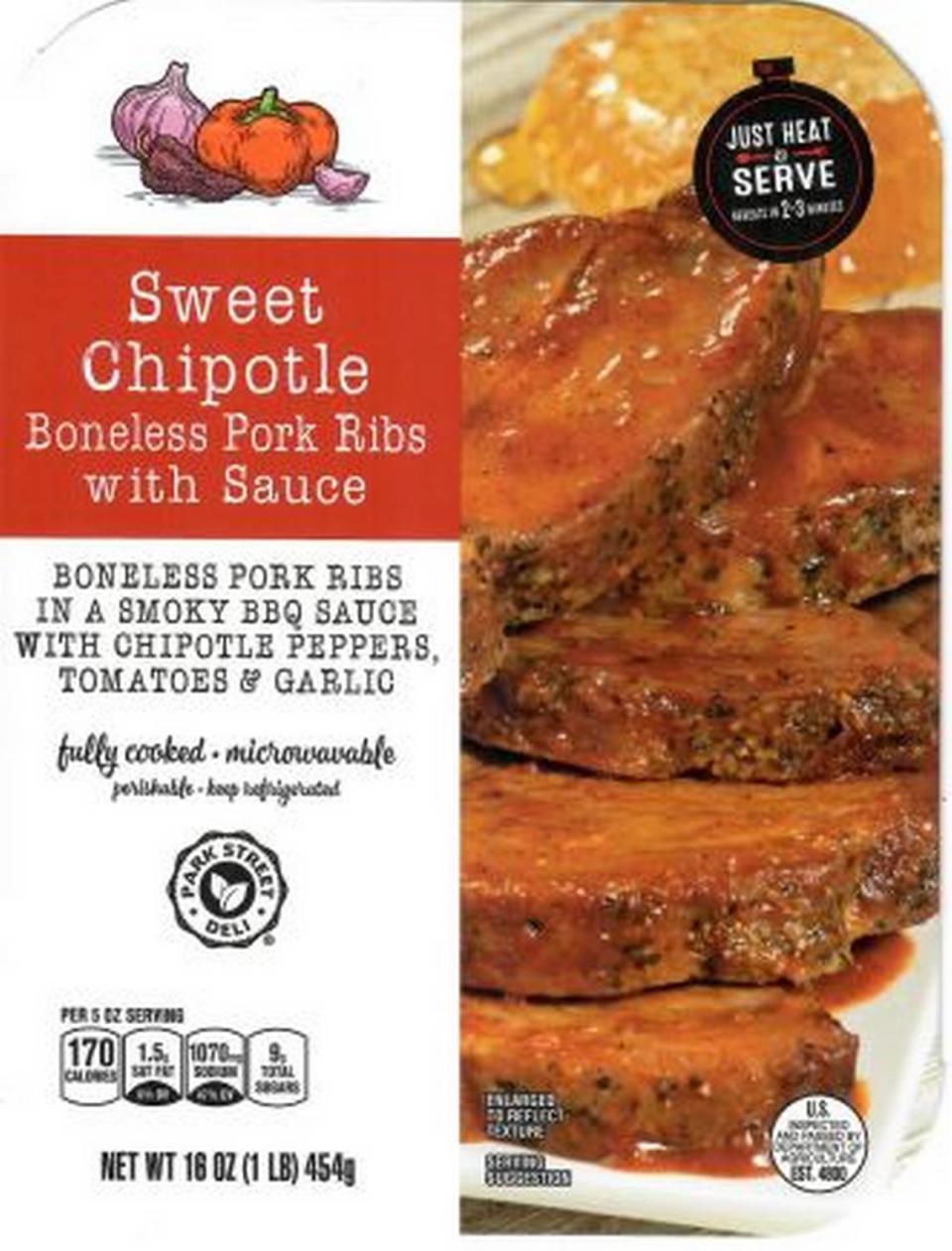 Park Street Deli Sweet Chipotle Boneless Pork Ribs with Sauce USDA