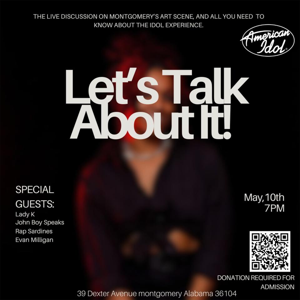 KBlocks will host "Let's Talk About It!" on May 10 in Montgomery to talk abut "American Idol" and ways for Montgomery artists to improve.