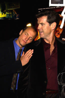 Woody Harrelson and Pierce Brosnan at the Hollywood premiere of New Line Cinema's After the Sunset