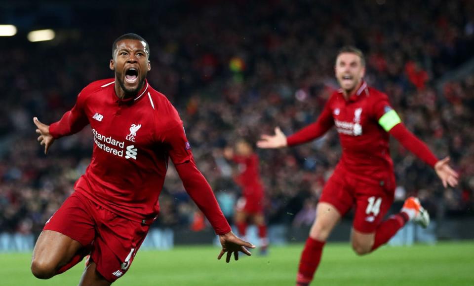 Wijnaldum scored twice off the bench against Barcelona in the semi-final second leg (Getty Images)
