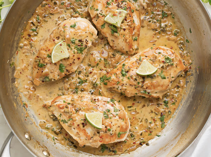 One-Skillet Chicken with Fiesta Cream Sauce