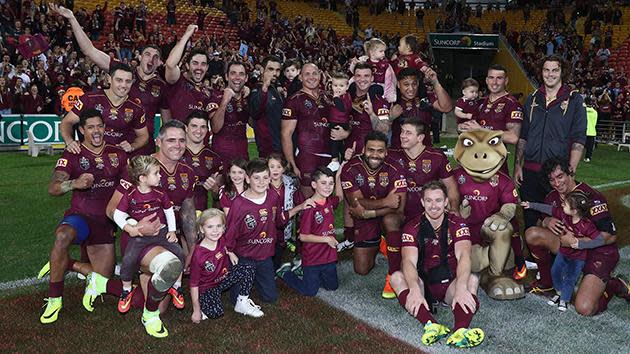 Another celebratory team photo for the Maroons.