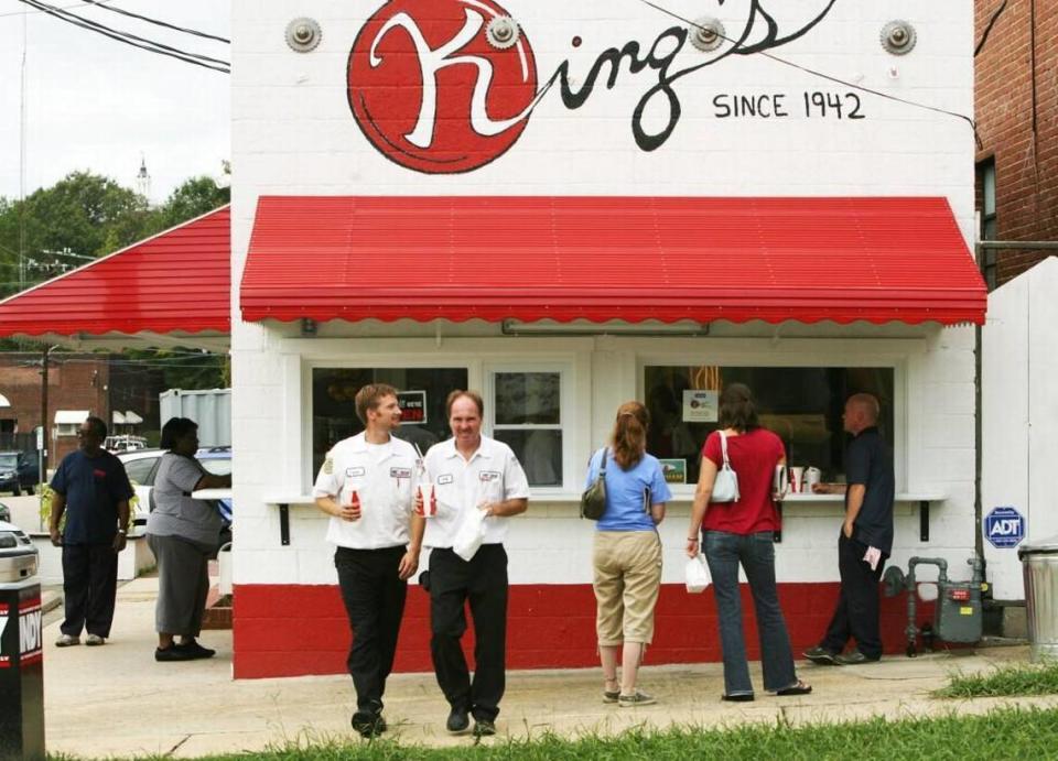 The popular downtown Durham lunch spot, King’s Sandwich Shop, is at the corner of Geer and Foster streets.