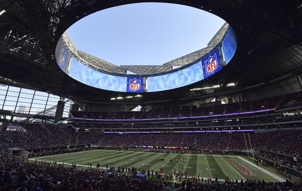 Super Bowl LIII will be held at Mercedes-Benz Stadium in Atlanta. (AP Photo)