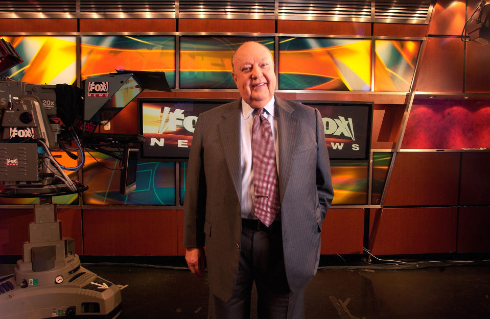 <p>Fox News CEO Roger Ailes poses at network headquarters in New York prior to his resignation in September 2016. His announcement came amid charges by former anchor Gretchen Carlson, who claims she was fired after refusing his sexual advances. (Photo: Jim Cooper/AP) </p>