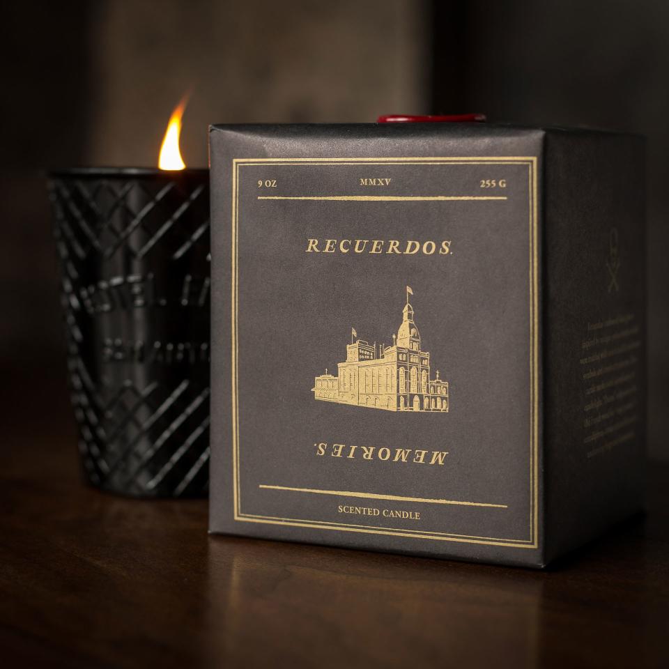 The Recuerdos candle available at Hotel Emma