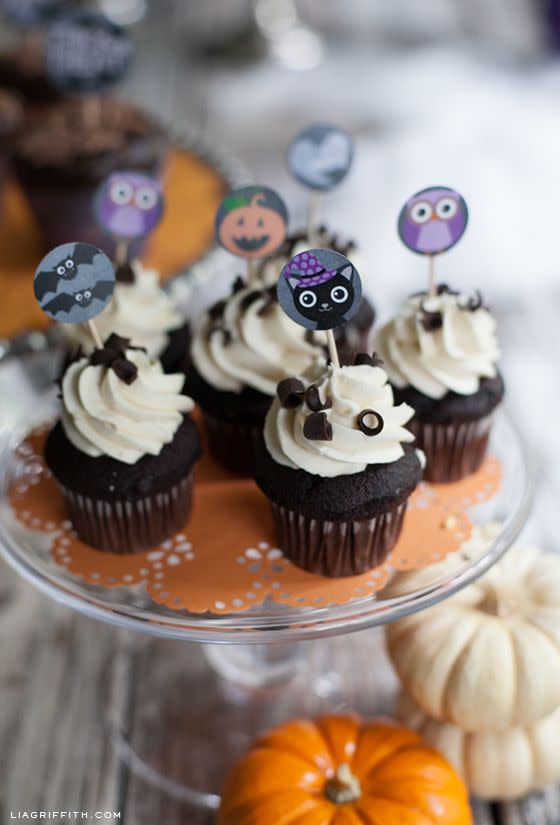 20) Printable Halloween Cupcake Toppers