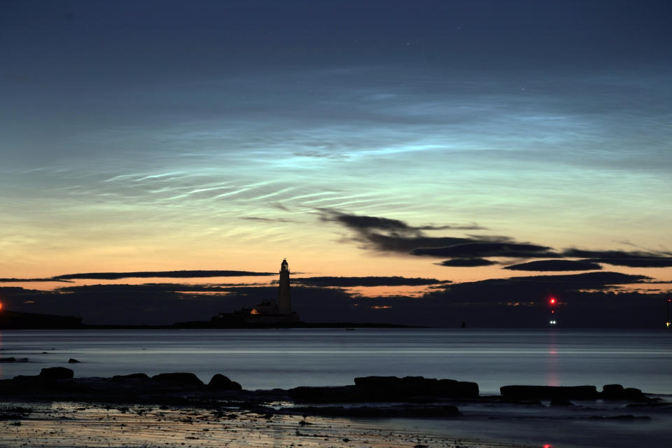 St Mary's Lighthouse in Whitley Bay in the early hours of Tuesday morning. (Photo by Owen Humphreys/PA Images via Getty Images)