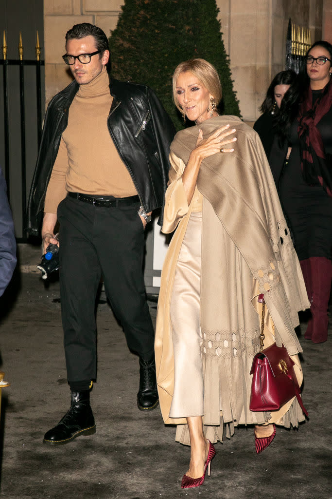 Singer Celine Dion and Pepe Munoz are seen on January 23, 2019 in Paris, France. (Photo by Marc Piasecki/Getty Images)