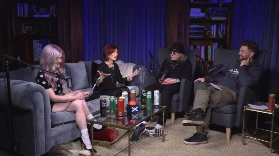 The family expressed their dislike for Corden during an episode of their podcast. YouTube / The Osbournes Podcast