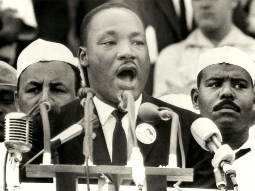 Martin Luther King delivers his Dream Speech in Washington DC (Rex)