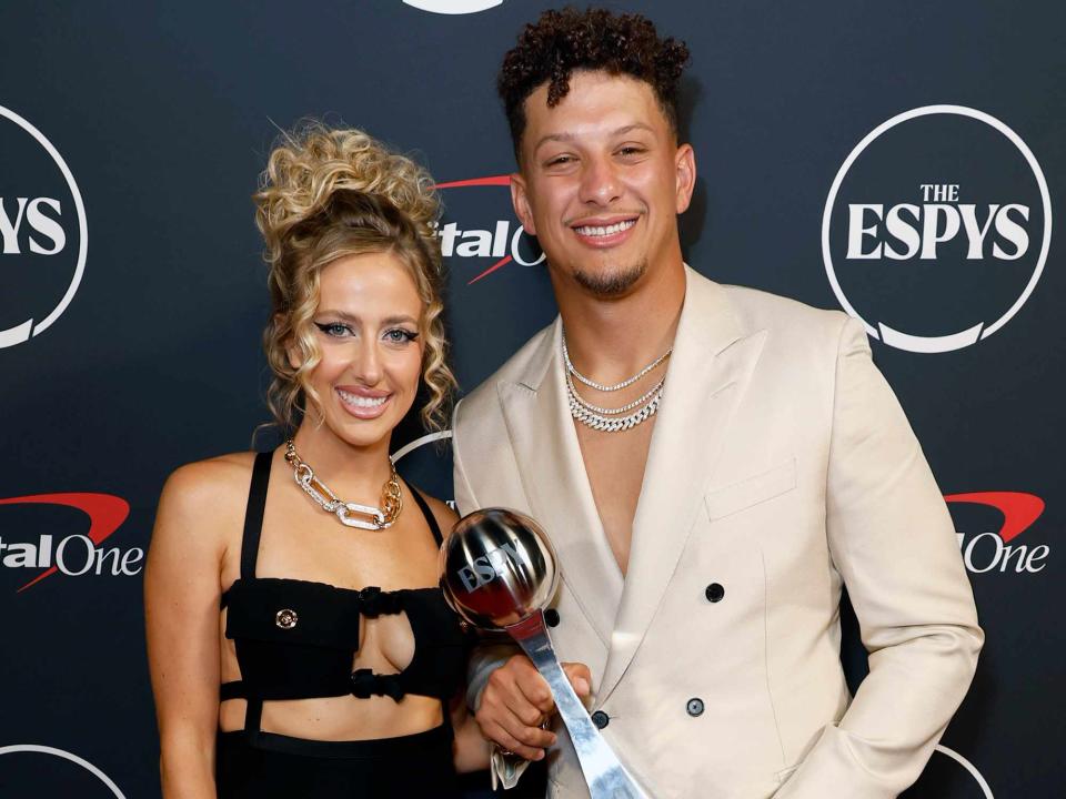 <p>Frazer Harrison/Getty</p> Brittany Mahomes and Patrick Mahomes, 2023 ESPY Awards 