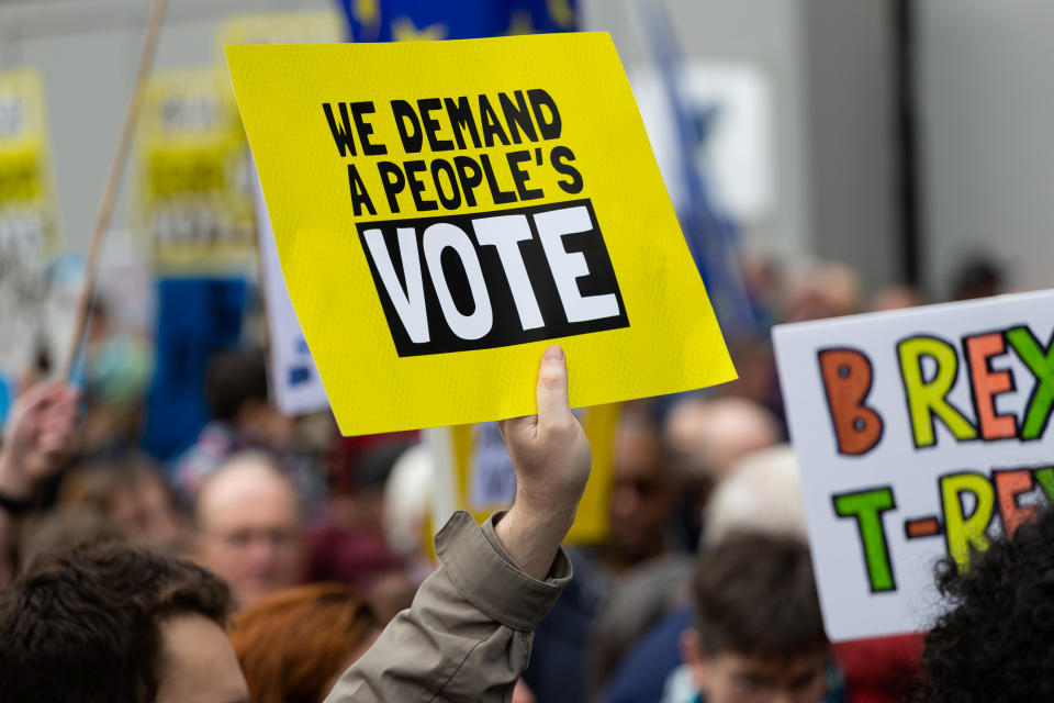 <p>Saturday’s march came after EU leaders agreed to delay Brexit to give Prime Minister Theresa May a final chance to get her deal through Parliament [Photo: SWNS] </p>