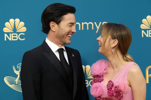 Tom Pelphrey and Kaley Cuoco attend the 74th Primetime Emmys at Microsoft Theater on Sep. 12, in Los Angeles, California. (Photo: Momodu Mansaray via Getty Images)