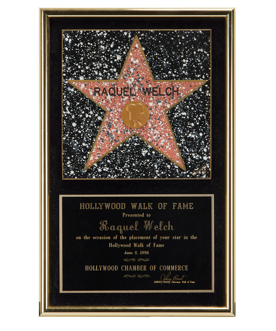 Welch's Hollywood Walk of Fame plaque