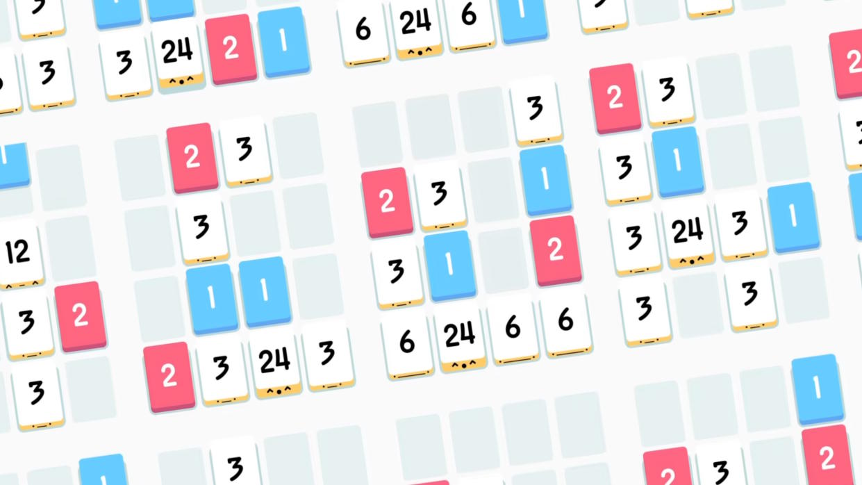  Threes! trailer still - side-by-side Threes! gameplay grids. 