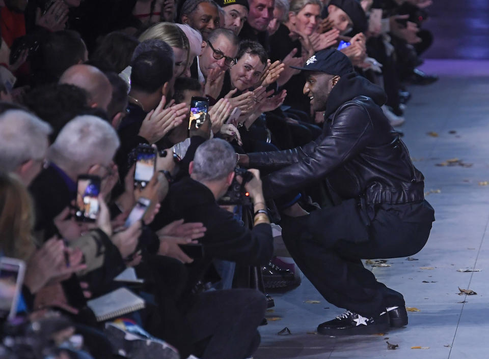 Virgil Abloh on the Louis Vuitton fall 2019 runway. - Credit: WWD