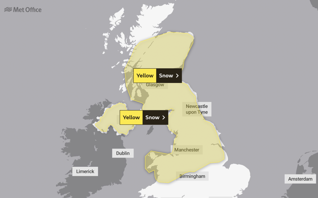 UK weather: Met Office maps reveal areas of ice and snow for this week