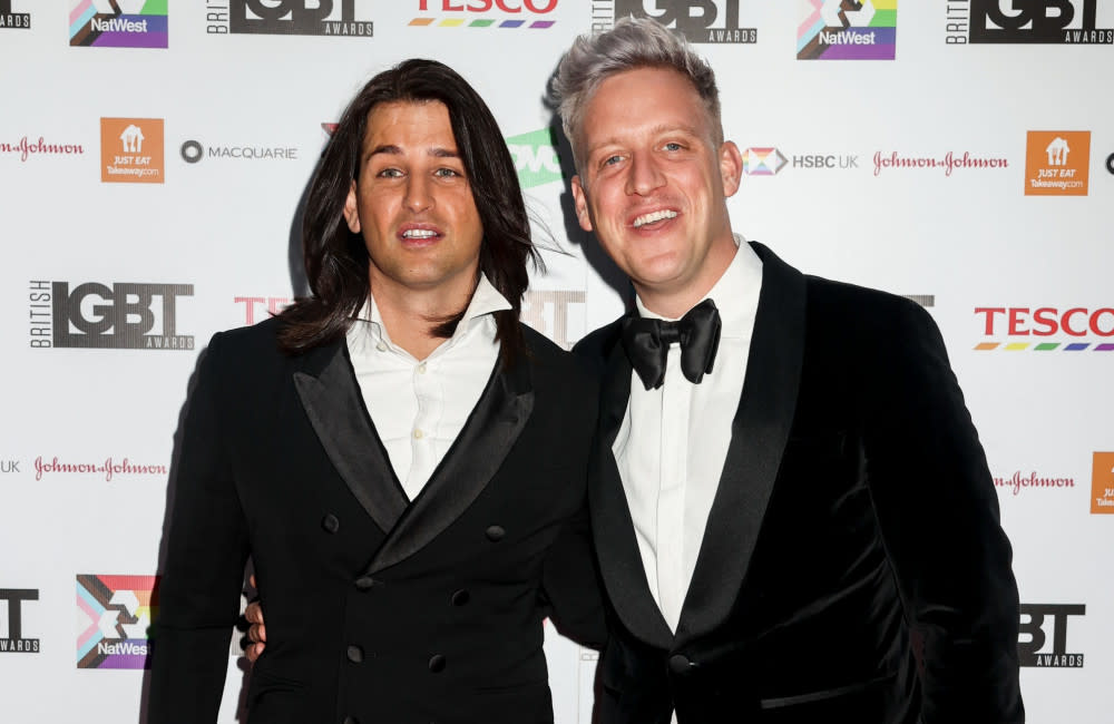 Ollie Locke and husband Gareth reveal twins' names credit:Bang Showbiz