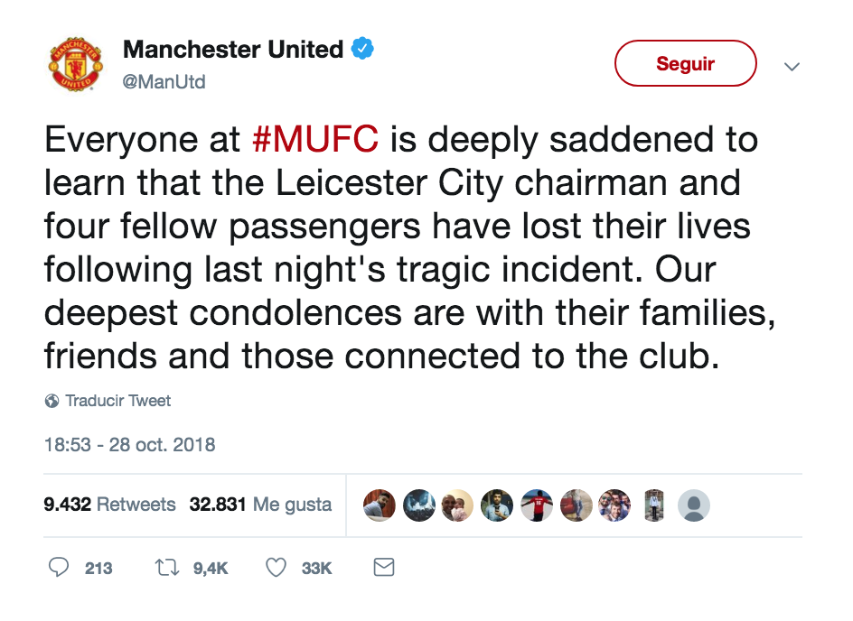 Reacciones ante la muerte del propietario del Leicester