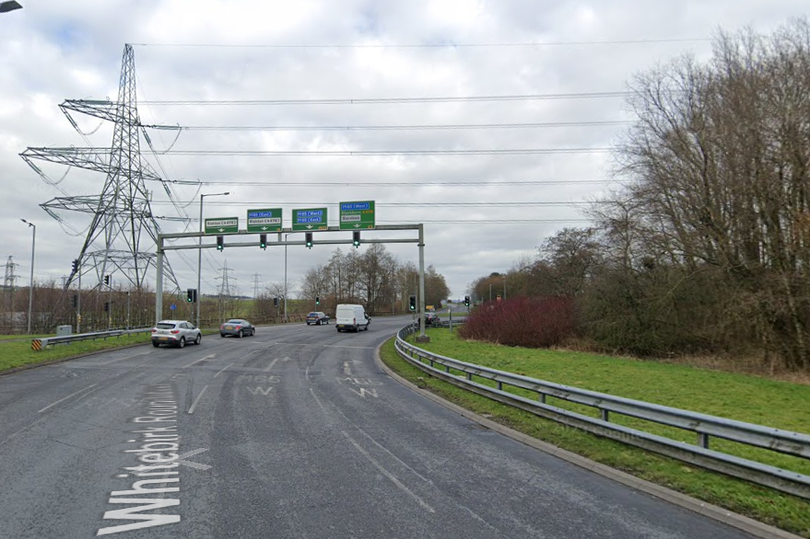 Two people have been taken to hospital following a collision on Whitebirk Roundabout, Rishton