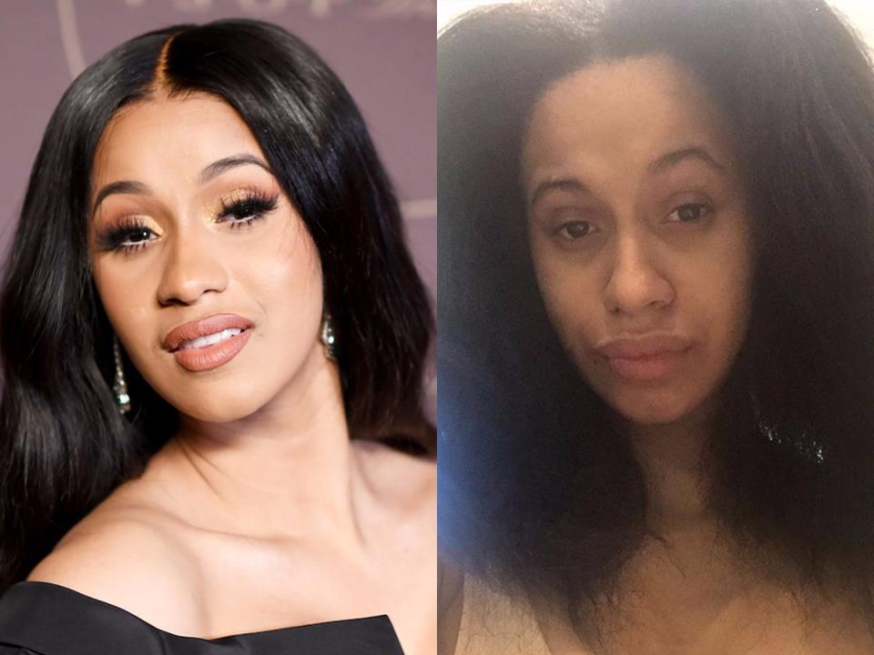 cardi b no makeup