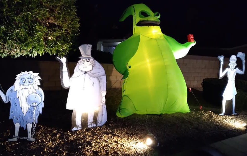 Pam Lundgren’s handcrafted yard and garage decorations, inspired by the film “The Nightmare Before Christmas,” are expected to draw hundreds to her Apple Valley home on Halloween.