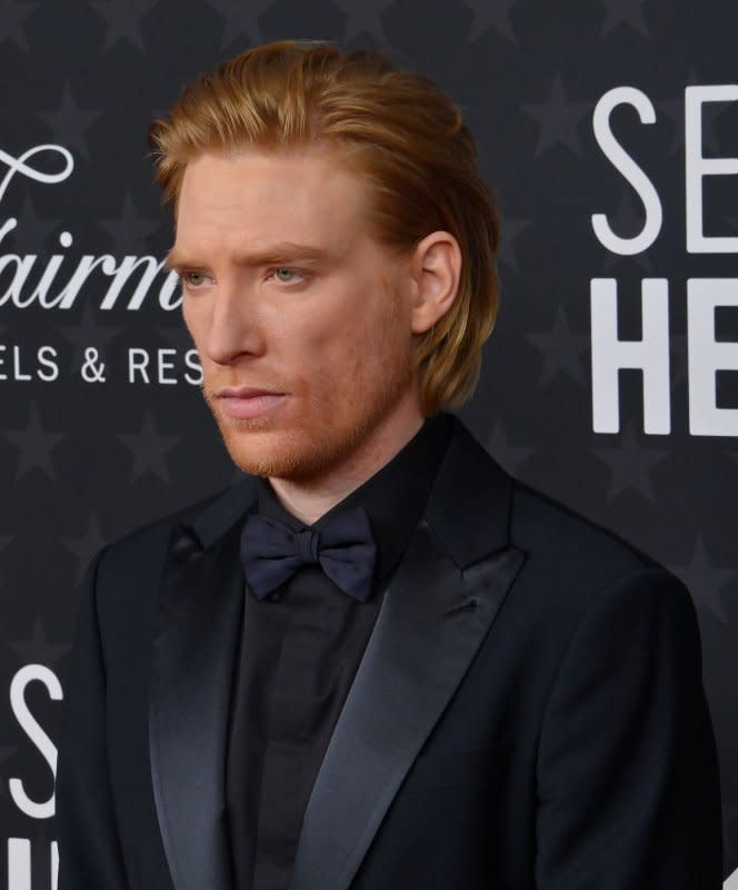 Domhnall Gleeson attends the 28th annual Critics' Choice Awards at the Fairmont Century Plaza on January 15, 2023. The actor turns 41 on May 12. File Photo by Jim Ruymen/UPI