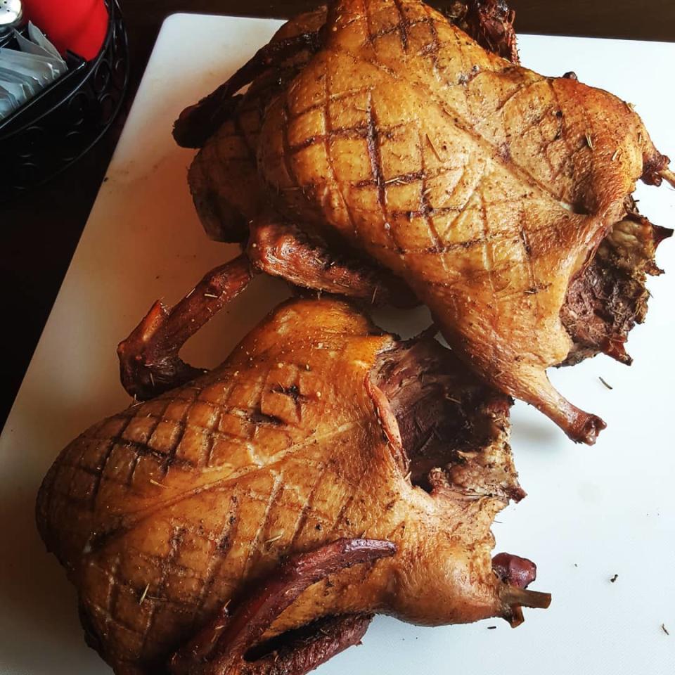 Fink's BBQ Bus Tour will offer barbecued duck by Fink's Barbecue Smokehouse in Dumont