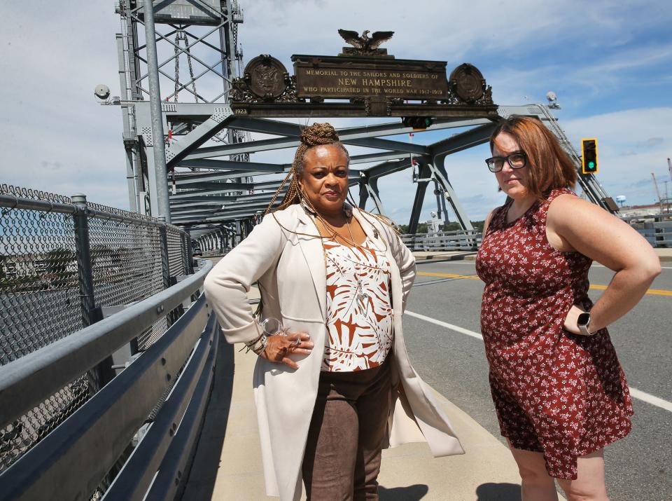 JerriAnne Boggis, executive director of the Black Heritage Trail of New Hampshire, left, and Gina Bowker, the organization's program coordinator, are previewing the Trail's silent march across the Memorial Bridge from Kittery to Portsmouth being held on Saturday, Aug. 26. The event is to mark the 60th anniversary of the March on Washington for Jobs and Freedom, which occurred on Aug. 28, 1963.