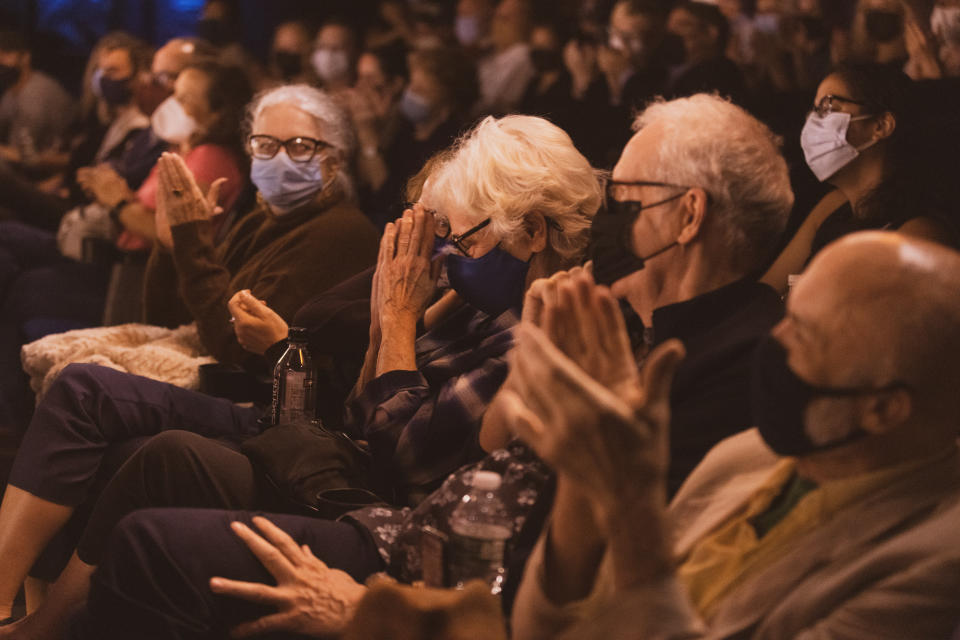 Betty Buckley, with hands folded in audience, ‘Seth’s Broadway Breakdown’ - Credit: Courtesy Production