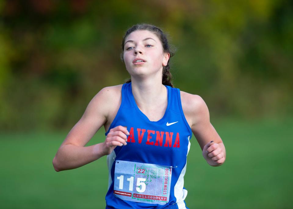 Paige Chinn of Ravenna competes at the Stow Bulldog Invitational on Saturday.