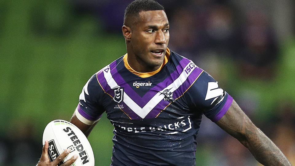 Melbourne Storm star Suliasi Vunivalu has stunned the NRL by returning to rugby union. (Photo by Daniel Pockett/Getty Images)