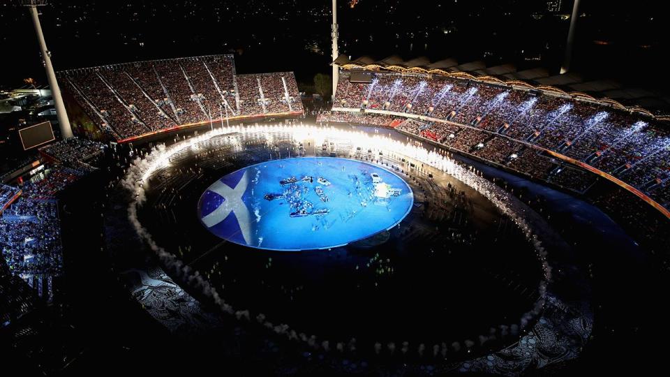 <p>The stadium gets set to welcome athletes from Scotland.</p>