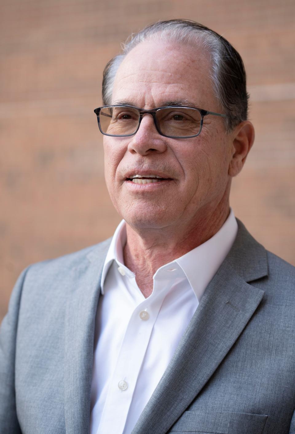 U.S. Sen. Mike Braun (R-IN) answers questions from readers about his bid for Indiana governor during an interview with the IndyStar on Friday, Jan. 1, 2021, at the PNC Center in Indianapolis.