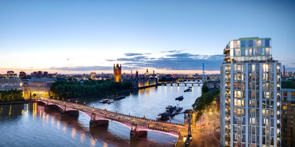 Sometimes new builds can offer you something that has never been available before. Like the views from this stunning new tower block on the Albert Embankment. Photo: The Doulton.