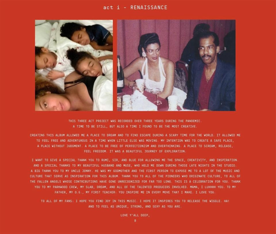 Beyonce's website