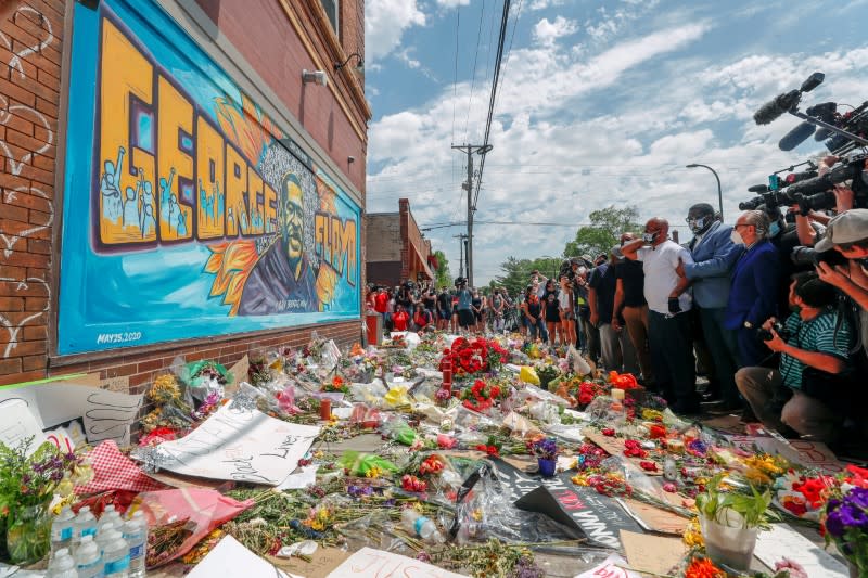 Terrence Floyd visits site where his late brother George was taken into police custody in Minneapolis