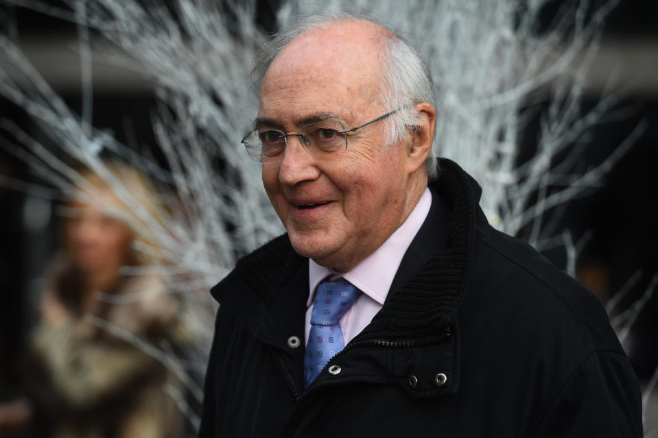 Lord Michael Howard leaves the Park Plaza Hotel in London, where Prime Minister Theresa May was attending the 'Conservative Friends Of Israel' annual lunch. (Photo by PA Images via Getty Images)