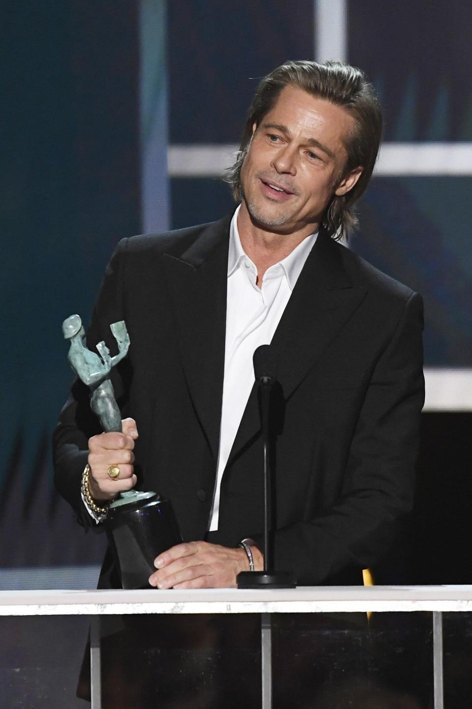 The 'Once Upon a Time in Hollywood' star won for Outstanding Performance by a Male Actor in a Supporting Role.