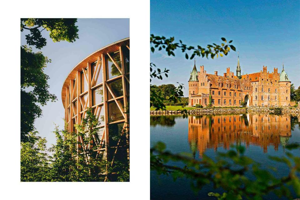 <p>From left: DANIEL JENSEN/COURTESY OF VISIT ODENSE; GULLIVER THEIS/IMAGE PROFESSIONALS GMBH/ALAMY</p> From left: The exterior of H.C. Andersen’s House museum; Egeskov Castle, in Kværndrup, Denmark.