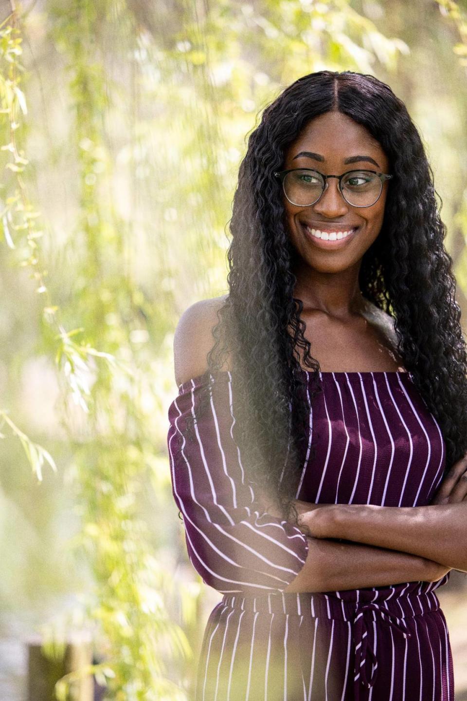 Maya Hamilton poses for a portrait in Charlotte, N.C., on Wednesday, April 28, 2021.