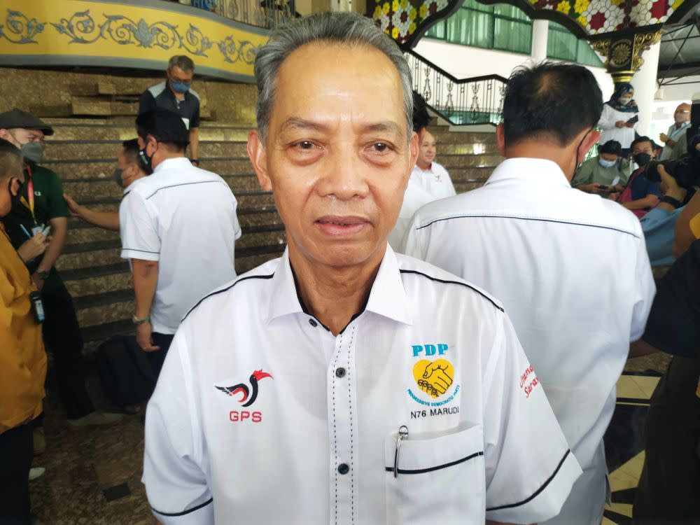 Penguang, who is defending his Marudi seat in the state election, claimed that Ali's nomination will cause a division in the Dayak votes for Krian. — Picture by Sulok Tawie