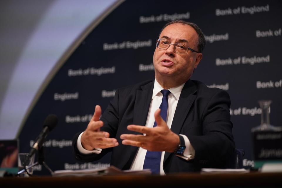 Andrew Bailey has insisted controlling rampant inflation is the ‘absolute priority’ (PA) (PA Wire)