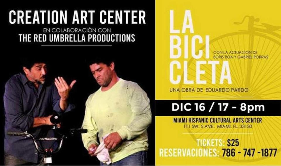 Teatro ‘La bicicleta’ en el Miami Hispanic Cultural Arts Center.