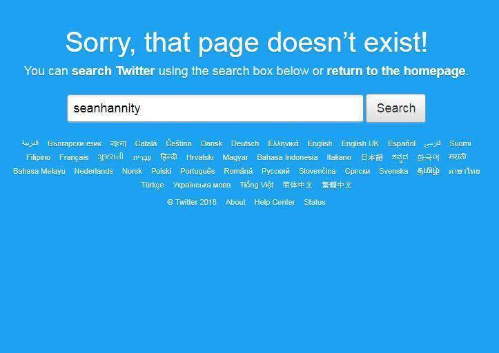 The Fox News host's Twitter account appeared to have been deactivated (Twitter)