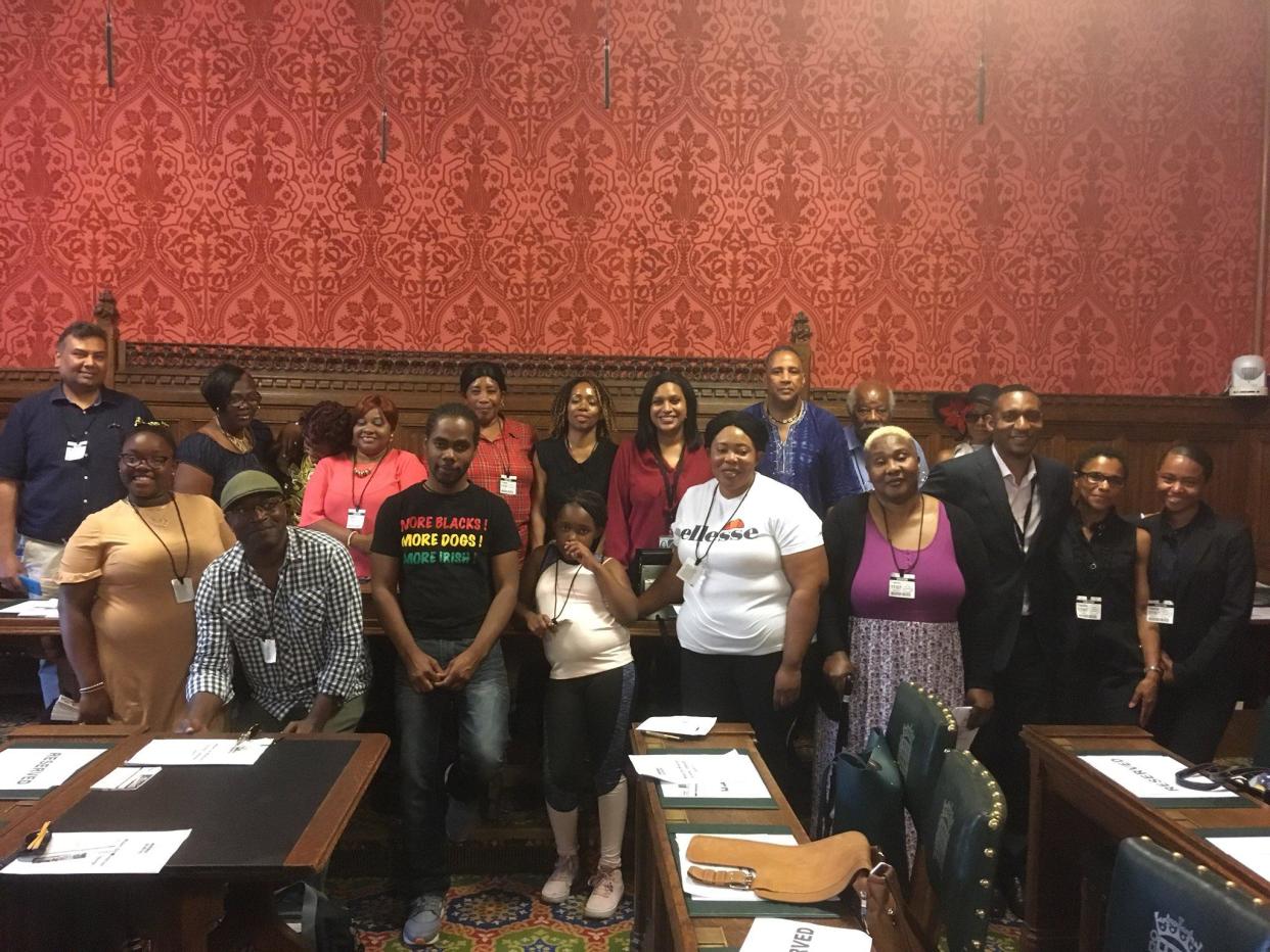 Windrush descendants who attended the event in parliament spoke out about their experience of being detained and threatened with deportation despite having been in Britain for many years, and all of their family being in the country: Karen Doyle